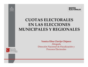 CUOTAS ELECTORALES EN LAS ELECCIONES MUNICIPALES Y