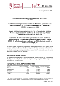 Estadística de Filiales de Empresas Españolas en el Exterior