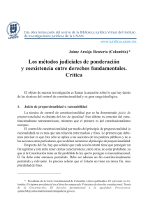 Los métodos judiciales de ponderación y coexistencia entre