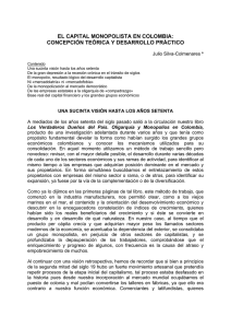 CAPITAL MONOPOLISTA EN COLOMBIA CONCEPCION TEORICA
