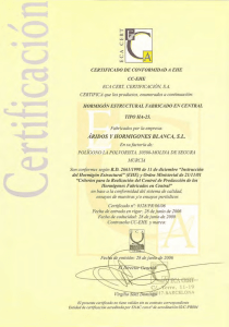 Page 1 CERTIFICADO DE CONFORMIDAD 4 EHE CC