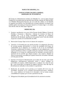 El Consejo de Administración convoca Junta