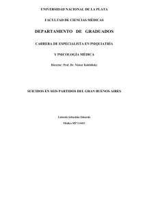 Suicidios en seis partidos del Gran buenos Aires