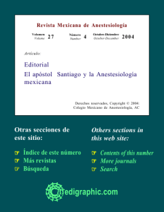 El apóstol Santiago y la Anestesiología mexicana