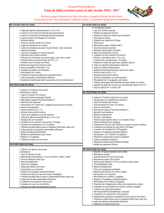 Lista de útiles escolares para el año escolar 2016