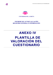 ANEXO IV PLANTILLA DE VALORACIÓN DEL CUESTIONARIO