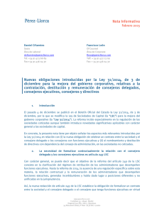 Nuevas obligaciones introducidas por la Ley 31/2014 - Pérez