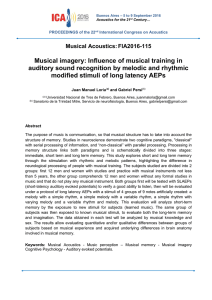 Musical imagery: Influence of musical training in auditory