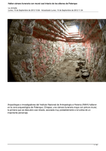 Hallan cámara funeraria con mural casi intacto de los