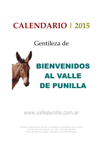 calendario | 2015 - Bienvenidos al Valle de Punilla