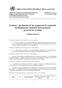 Examen y aprobación de las propuestas de enmienda del