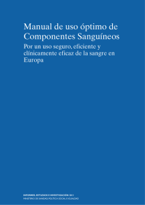 Manual de uso óptimo de componentes sanguíneos