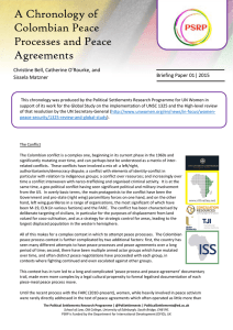 A Chronology of Colombian Peace Processes and Peace Agreements