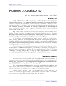 INSTITUTO DE GEOFÍSICA (IGf) - Dirección General de Planeación
