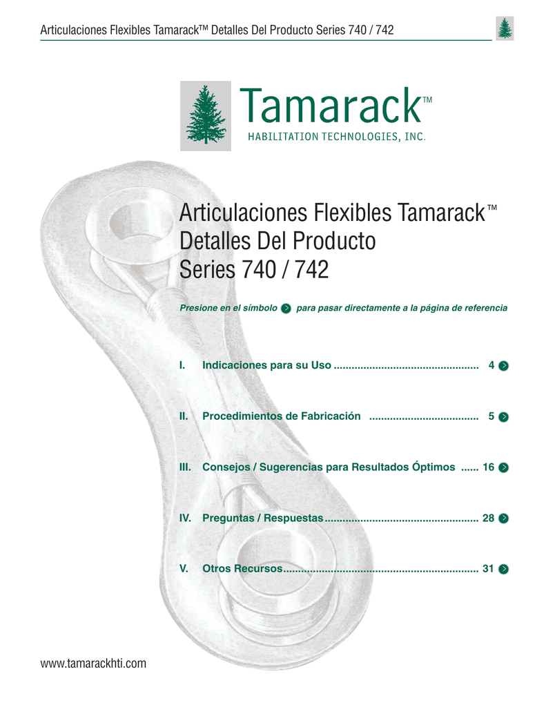 Articulaciones Flexibles Tamarack™ Detalles Del Producto Series