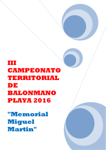 III CAMPEONATO TERRITORIAL DE BALONMANO PLAYA 2016