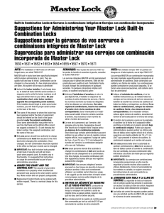 Master Lock - Built-In Combination Lock Operation Instructions