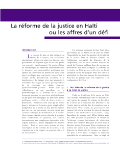 La réforme de la justice en Haïti ou les affres d`un défi
