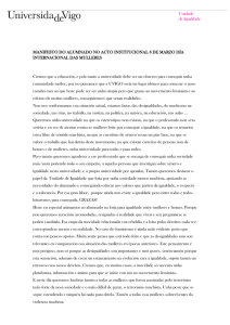 Manifesto do alumnado da Universidade de Vigo no seu acto