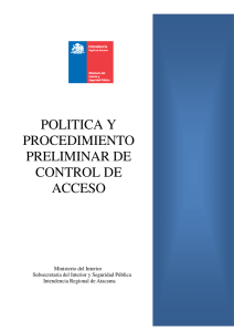politica y procedimiento preliminar de control de acceso