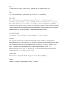 Título: LA PREOCUPACIÌN POR LOS EFECTOS TERAPE TICOS EN