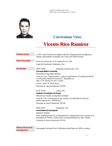 Vicente Rico Ramírez - Departamento de Ingeniería Química