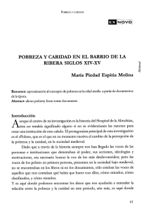 POBREZA Y CARIDAD EN EL BARRIO DE LA RIBERA SIGLOS XIV