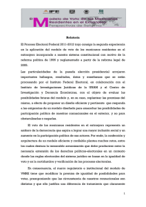 Relatoría - Voto de los Mexicanos Residentes en el Extranjero