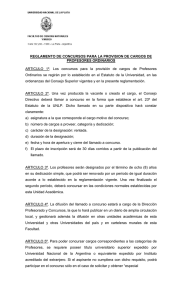 REGLAMENTO DE CONCURSOS PARA LA PROVISION DE