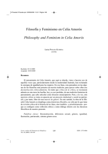 Filosofía y Feminismo en Celia Amorós Philosophy and Feminism in