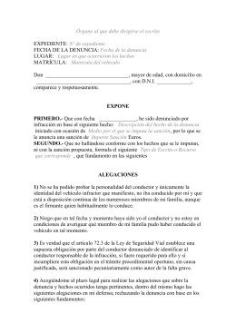 ALEGACIONES MULTA DE TRAFICO POR SANCIÓN ORA (Ejemplo)