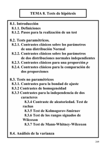 TEMA 8. TESTS DE HIPÓTESIS