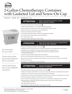 2-Gallon Chemotherapy Container with Gasketed Lid and Screw