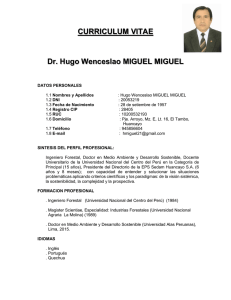 CURRICULUM VITAE Dr. Hugo Wenceslao MIGUEL MIGUEL