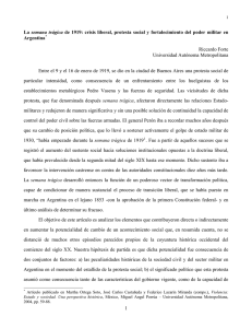 La semana trgica de 1919: crisis liberal, protesta social y