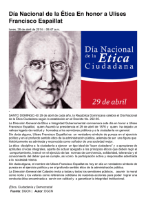 Día Nacional de la Ética En honor a Ulises Francisco Espaillat