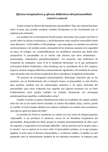 Efectos terapéuticos y efectos didácticos del psicoanálisis – Gabriel