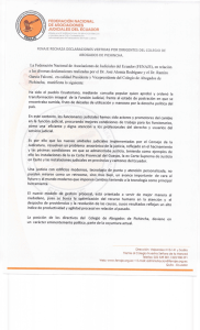 La Federación Nacional de Asociaciones de Judiciales del Ecuador