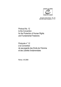 Protocol No. 12 to the Convention for the Protection of Human right