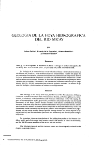 GEOLOGIA DE LA HOYA HIDROGRAFICA