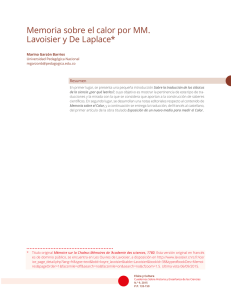Memoria sobre el calor por MM. Lavoisier y De Laplace*