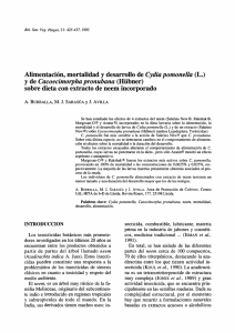 Alimentación, mortalidad y desarrollo de Cydia pomonella (L.) y de
