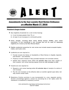 Page 1 Amendments to the San Leandro Rent Review Ordinance