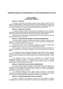 Ordenanza General de Subvenciones