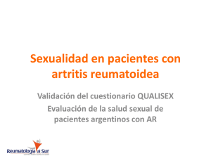 Sexualidad en pacientes con artritis reumatoidea