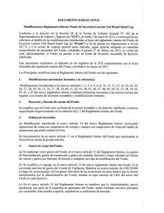 DOCUMENTO EXPLICATIVO Modiﬁcaciones Reglamento Interno