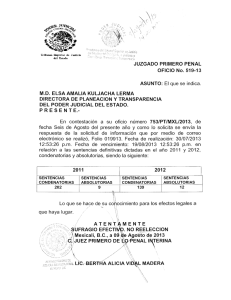 mjuzgado primero penal - Transparencia