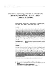 Metástasis gástrica y pancreática concomitante por carcinoma de