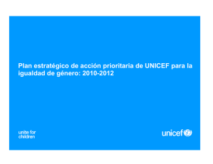 Plan estratégico de acción prioritaria de UNICEF para la igualdad