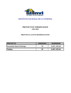 Provincia Santo Domingo Este - Instituto Nacional de la Vivienda